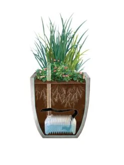 Self-Watering LavaStone® Modern Rectangle -Garden Care Specialty Store 8610250 SWInsert art 8inSq tif