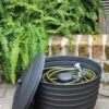 Matte Black Ribbed Hose Pot With Lid -Garden Care Specialty Store 8611991 061 tif