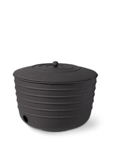 Matte Black Ribbed Hose Pot With Lid -Garden Care Specialty Store 8611991 5867 tif